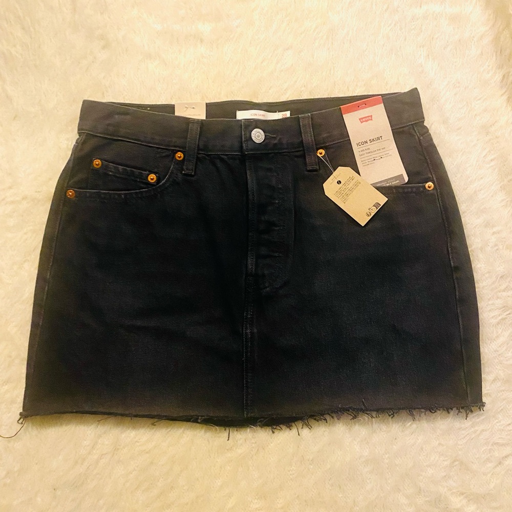 Levis Women Black Jean Icon Skirt|Sz:28 (NWT)